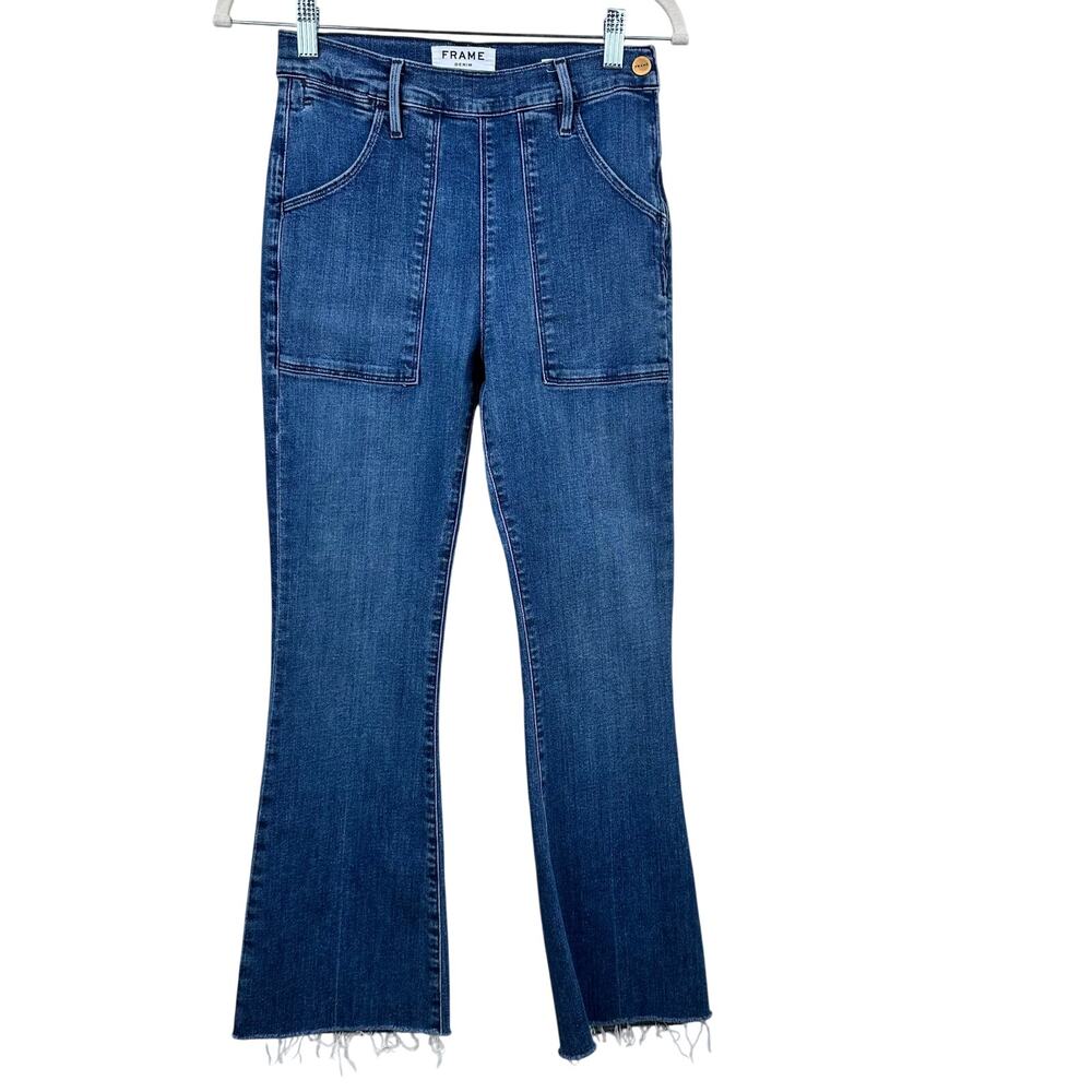 FRAME Denim Le Flare de Françoise High Rise Flare Jeans Ankle in Sunnyslope 27